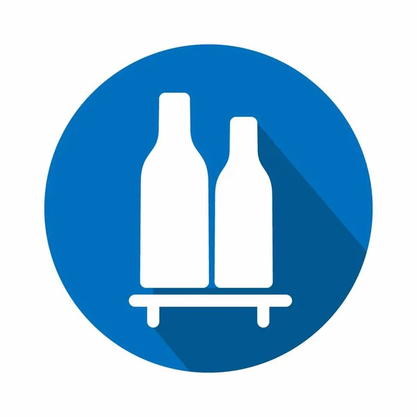 Vector Graphic Bottles Shelf Stile Piatto Semplice Illustrazione Ictus Modificabile — Vettoriale Stock