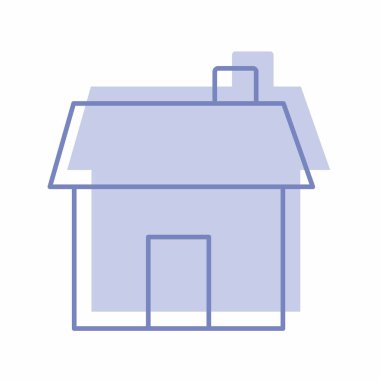 House 'un Vektör Grafiği - İkiz Tarzı - basit bir illüstrasyon. Düzenlenebilir felç. Tasarım şablonu vektörü. Tasarım biçimi tasarımı. Vektör grafik illüstrasyonu