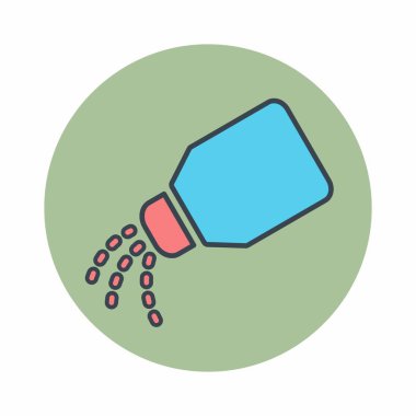 Tuz şişesinin vektör grafiği - Renk Eşi Biçimi - basit bir illüstrasyon. Düzenlenebilir felç. Tasarım şablonu vektörü. Tasarım biçimi tasarımı. Vektör grafik illüstrasyonu