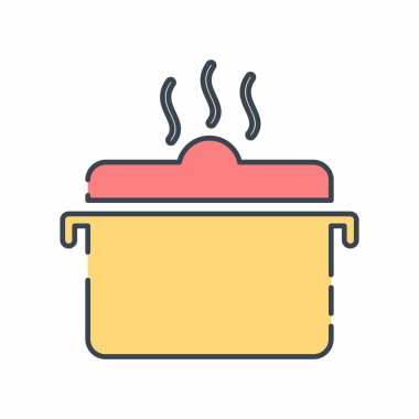 Hot Food - Line Cut Style - basit bir illüstrasyonun vektör grafiği. Düzenlenebilir felç. Tasarım şablonu vektörü. Tasarım biçimi tasarımı. Vektör grafik illüstrasyonu