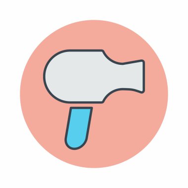 Saç Kurutma - Renk Eşleştirme Biçiminin Vektör Grafiği - basit bir çizim. Düzenlenebilir felç. Tasarım şablonu vektörü. Tasarım biçimi tasarımı. Vektör grafik illüstrasyonu