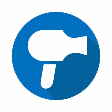 Saç Kurutma - Düz Stil - Basit illüstrasyonun Vektör Grafiği. Düzenlenebilir felç. Tasarım şablonu vektörü. Tasarım biçimi tasarımı. Vektör grafik illüstrasyonu