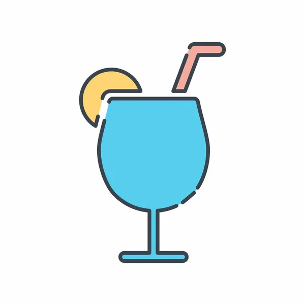 Grafika Wektorowa Drink Line Cut Style Prosta Ilustracja Edytowalny Udar — Wektor stockowy