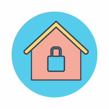 Güvenli Ev 'in Vektör Grafiği - Renk Eşi Biçimi - basit illüstrasyon. Düzenlenebilir felç. Tasarım şablonu vektörü. Tasarım biçimi tasarımı. Vektör grafik illüstrasyonu