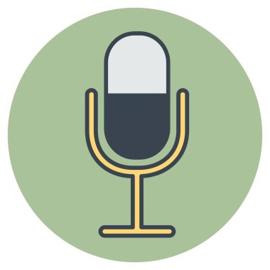 Mic 'in Simge Vektörü - Lineal Renk Biçimi - basit illüstrasyon. Düzenlenebilir felç. Tasarım şablonu vektörü. Tasarım biçimi tasarımı. Vektör grafik illüstrasyonu