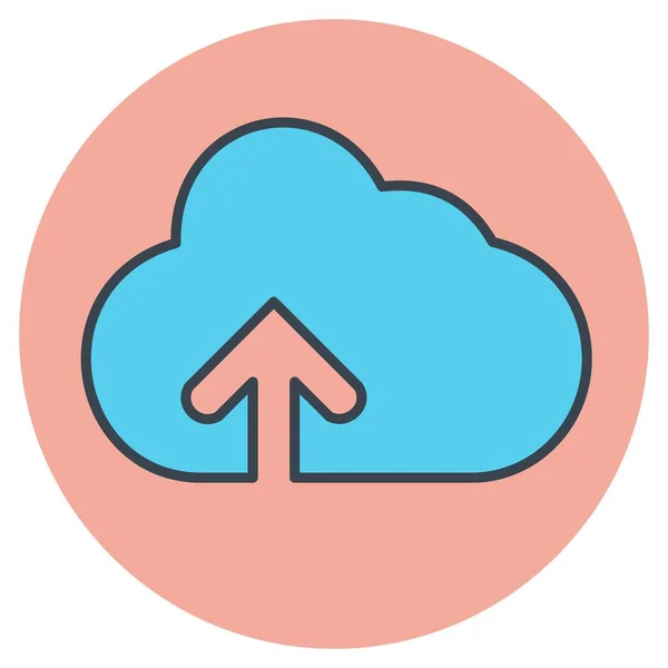 Icon Vector Cloud Mit Aufwärtspfeil Version Lineal Color Style Einfache — Stockvektor