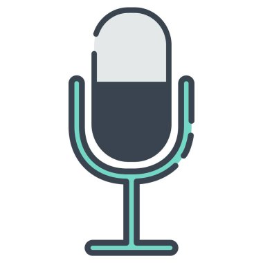 Mic 'in Simge Vektörü - Satır Kesimi Biçimi - basit illüstrasyon. Düzenlenebilir felç. Tasarım şablonu vektörü. Tasarım biçimi tasarımı. Vektör grafik illüstrasyonu