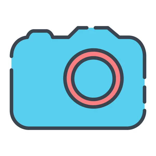 Icon Vector Camera Line Cut Style Egyszerű Illusztráció Szerkeszthető Agyvérzés — Stock Vector