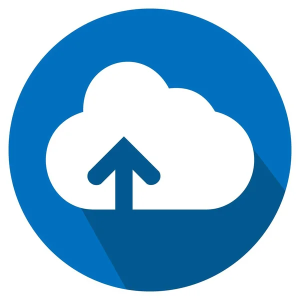 Icon Vector Cloud Mit Aufwärtspfeil Version Long Shadow Style Einfache — Stockvektor