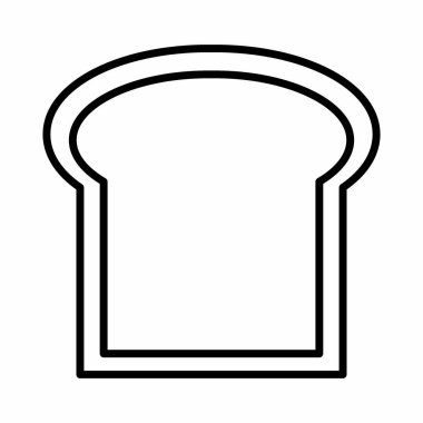 Tost Simgesi - Satır Biçimi - Basit illüstrasyon, Düzenlenebilir vuruş, Tasarım şablonu vektörü, baskılar, posterler, reklamlar, duyurular, bilgi grafikleri vs..