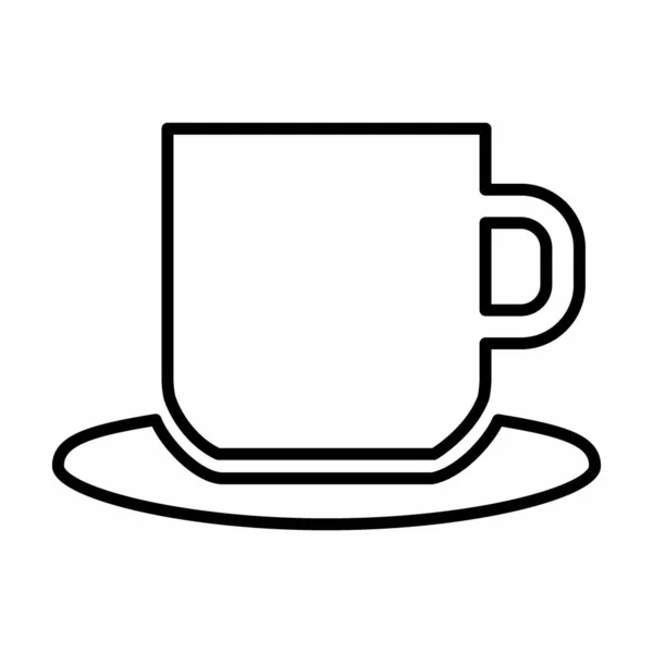 Icon Vector Coffee Mug Linienstil Einfache Illustration Editierbarer Strich Design — Stockvektor