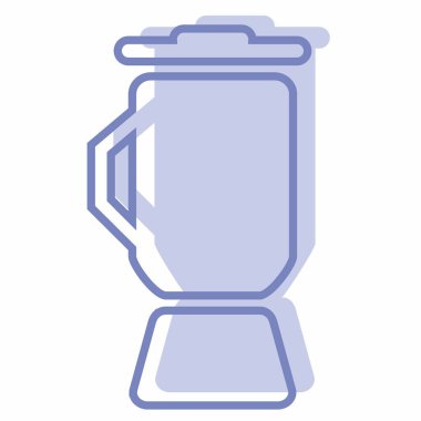 Kahve karıştırıcısının simge vektörü - İki Ton Biçimi - Basit illüstrasyon, Düzenlenebilir vuruş, Tasarım şablonu vektörü, baskılar, posterler, reklamlar, duyurular, bilgi grafikleri, vs..