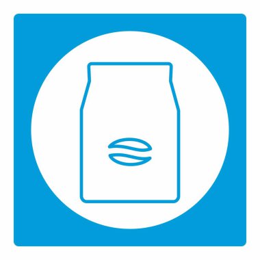 Kahve Paketlerinin Simge Vektörü - Beyaz Ay Biçimi - Basit illüstrasyon, Düzenlenebilir vuruş, Tasarım şablonu vektörü, baskılar, posterler, reklamlar, duyurular, bilgi grafikleri, vs..