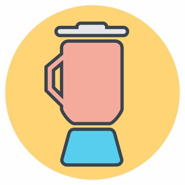 Kahve Karıştırıcısının Simge Vektörü - Renk Eşi Biçimi - Basit illüstrasyon, Düzenlenebilir vuruş, Tasarım şablonu vektörü, baskılar, posterler, reklamlar, duyurular, bilgi grafikleri, vs..