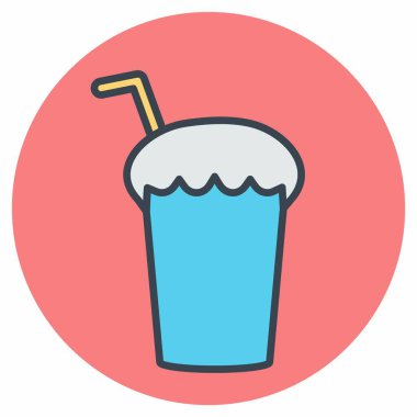 Çikolata Sarsıntısının Simge Vektörü - Renk Eşi Biçimi - Basit illüstrasyon, Düzenlenebilir vuruş, Tasarım şablonu vektörü, baskılar, posterler, reklamlar, duyurular, bilgi grafikleri vs..