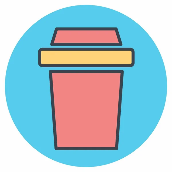 Icon Vector Tea Color Mate Style Простая Иллюстрация Редактируемый Штрих — стоковый вектор