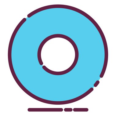 Çöreğin Simge Vektörü - Satır Kesimi Biçimi - Basit illüstrasyon, Düzenlenebilir vuruş, Tasarım şablonu vektörü, baskılar, posterler, reklamlar, duyurular, bilgi grafikleri vs..