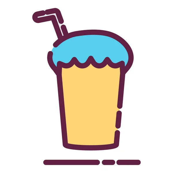 Icon Vector Chocolate Shake Line Cut Style Einfache Illustration Editierbarer — Stockvektor