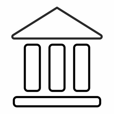 Binanın Simge Vektörü - Satır Biçimi - Basit illüstrasyon, Düzenlenebilir vuruş, Tasarım şablonu vektörü, baskılar, posterler, reklamlar, duyurular, bilgi grafikleri vs..