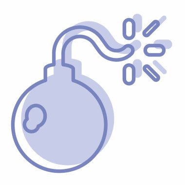 Bomba Simge Vektörü - İki Ton Biçimi - Basit illüstrasyon, Düzenlenebilir vuruş, Tasarım şablonu vektörü, baskılar, posterler, reklamlar, duyurular, bilgi grafikleri, vs..