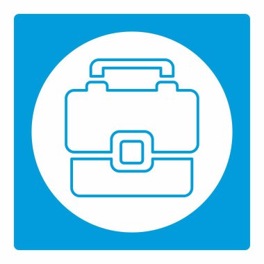 Evrak çantasının Simge Vektörü - Beyaz Ay Biçimi - Basit illüstrasyon, Düzenlenebilir vuruş, Tasarım şablonu vektörü, baskılar, posterler, reklamlar, duyurular, bilgi grafikleri, vs..