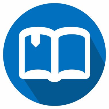 Kitabın Simge Vektörü - Uzun Gölge Biçimi - Basit illüstrasyon, Düzenlenebilir vuruş, Tasarım şablonu vektörü, baskılar, posterler, reklamlar, duyurular, bilgi grafikleri vs..