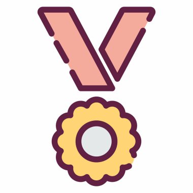 Madeni Para Ödüllerinin Simge Vektörü - Satır Kesimi Biçimi - Basit illüstrasyon, Düzenlenebilir vuruş, Tasarım şablonu vektörü, baskılar, posterler, reklamlar, duyurular, bilgi grafikleri vs..