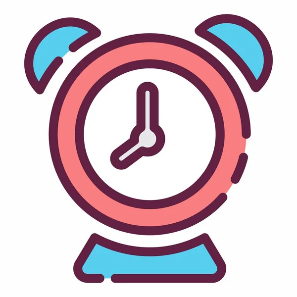 Icon Vector Alarm Line Cut Style Simple Illustration Editable Stroke — 스톡 벡터