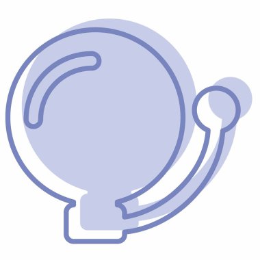 Okul Alarmının Simge Vektörü - İki Ton Biçimi - Basit illüstrasyon, Düzenlenebilir vuruş, Tasarım şablonu vektörü, baskılar, posterler, reklamlar, duyurular, bilgi grafikleri vs..