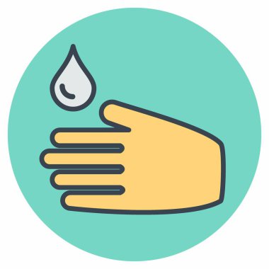 Wash Simge Vektörü - Renk Eşleştirme Biçimi - Basit illüstrasyon, Düzenlenebilir vuruş, Tasarım şablonu vektörü, baskılar, posterler, reklamlar, duyurular, bilgi grafikleri vs..