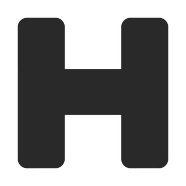 Hastane 2 - Glyph Biçimi - Basit illüstrasyon, Düzenlenebilir vuruş, Tasarım şablonu vektörü, baskılar, posterler, reklamlar, duyurular, bilgi grafikleri vs..