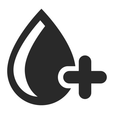 Kan Tipinin Simge Vektörü - Glyph Biçimi - Basit illüstrasyon, Düzenlenebilir vuruş, Tasarım şablonu vektörü, baskılar, posterler, reklamlar, duyurular, bilgi grafikleri vs..