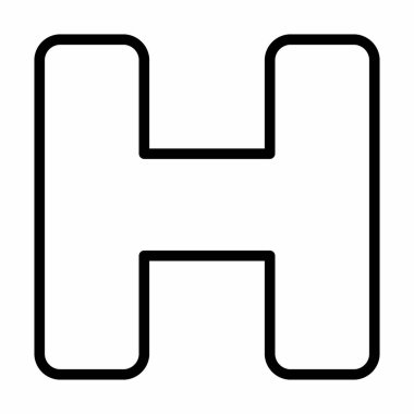 Hastanenin Simge Vektörü - Satır Biçimi - Basit illüstrasyon, Düzenlenebilir vuruş, Tasarım şablonu vektörü, baskılar, posterler, reklamlar, duyurular, bilgi grafikleri vs..