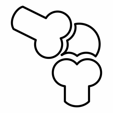 Kemiğin Simge Vektörü - Satır Biçimi - Basit illüstrasyon, Düzenlenebilir vuruş, Tasarım şablonu vektörü, baskılar, posterler, reklamlar, duyurular, bilgi grafikleri vs..