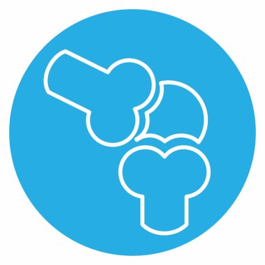 Kemiğin Simge Vektörü - Mavi Gözler Biçimi - Basit illüstrasyon, Düzenlenebilir vuruş, Tasarım şablonu vektörü, baskılar, posterler, reklamlar, duyurular, bilgi grafikleri vs..