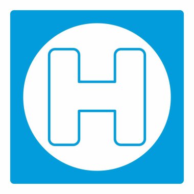 Hastane 2 - Beyaz Ay Biçimi - Basit illüstrasyon, Düzenlenebilir vuruş, Tasarım şablonu vektörü, baskılar, posterler, reklamlar, duyurular, bilgi grafikleri vs..