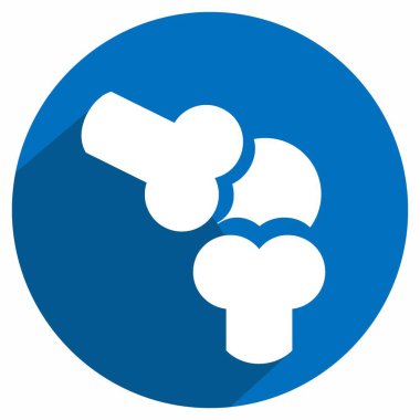 Kemiğin Simge Vektörü - Uzun Gölge Biçimi - Basit illüstrasyon, Düzenlenebilir vuruş, Tasarım şablonu vektörü, baskılar, posterler, reklamlar, duyurular, bilgi grafikleri, vs..