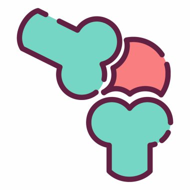 Kemiğin Simge Vektörü - Satır Kesimi Biçimi - Basit illüstrasyon, Düzenlenebilir vuruş, Tasarım şablonu vektörü, baskılar, posterler, reklamlar, duyurular, bilgi grafikleri vs..