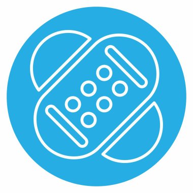 Yapışkan Alçı 2 - Mavi Gözler Biçimi - Basit illüstrasyon, Düzenlenebilir vuruş, Tasarım şablonu vektörü, baskılar, posterler, reklamlar, duyurular, bilgi grafikleri vs..