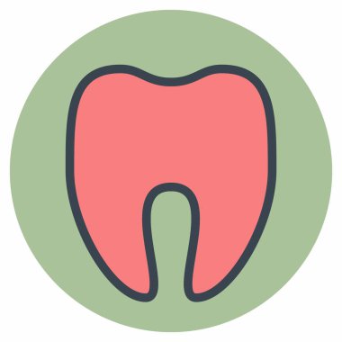 Diş Simgesi Vektörü - Renk Eşi Biçimi - Basit illüstrasyon, Düzenlenebilir vuruş, Tasarım şablonu vektörü, baskılar, posterler, reklamlar, duyurular, bilgi grafikleri vs..