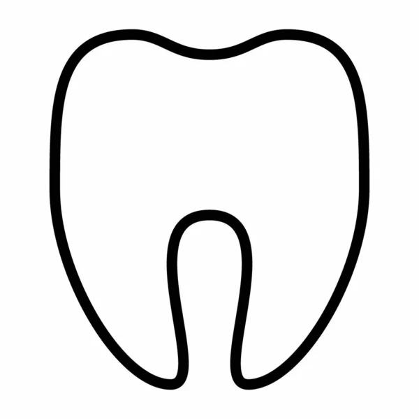 Icona Vettoriale Del Dente Stile Linea Illustrazione Semplice Colpo Modificabile — Vettoriale Stock