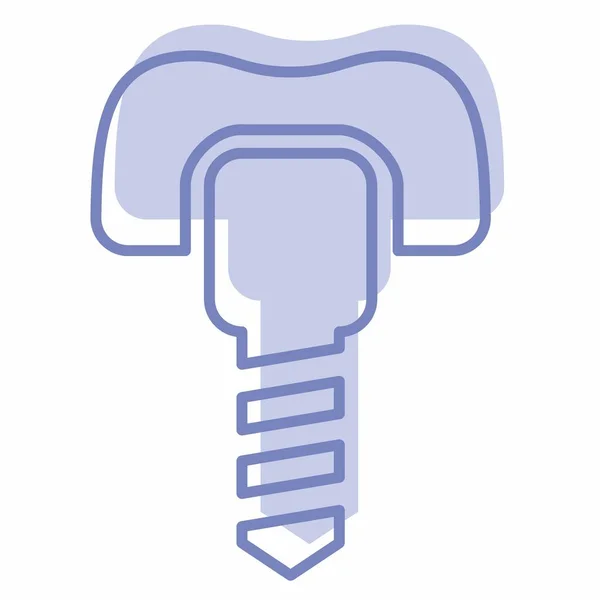 Icono Vector Implantes Dentales Estilo Dos Tonos Ilustración Simple Carrera — Vector de stock