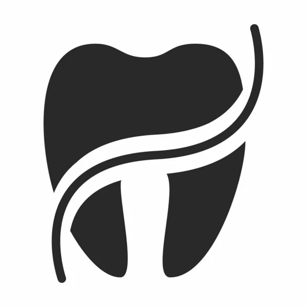 Ikona Vector Dental Floss Glyph Style Jednoduchá Ilustrace Upravitelný Tah — Stockový vektor