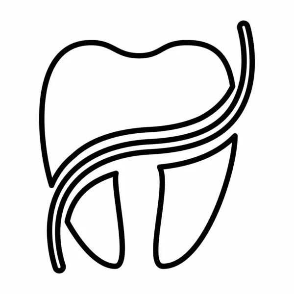 Ícone Vetor Dental Floss Estilo Linha Ilustração Simples Curso Editável —  Vetores de Stock