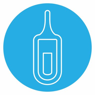 Termometrenin simge vektörü - Mavi Gözler Biçimi - Basit illüstrasyon, Düzenlenebilir vuruş, Tasarım şablonu vektörü, baskılar, posterler, reklamlar, duyurular, bilgi grafikleri vs..