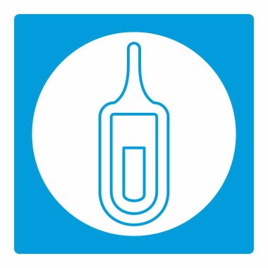 Termometrenin simge vektörü - Beyaz Ay Biçimi - Basit illüstrasyon, Düzenlenebilir vuruş, Tasarım şablonu vektörü, baskılar, posterler, reklamlar, duyurular, bilgi grafikleri vs..