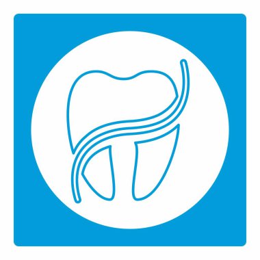 Diş ipinin simge vektörü - Beyaz Ay Biçimi - Basit illüstrasyon, Düzenlenebilir vuruş, Tasarım şablonu vektörü, baskılar, posterler, reklamlar, duyurular, bilgi grafikleri vs..