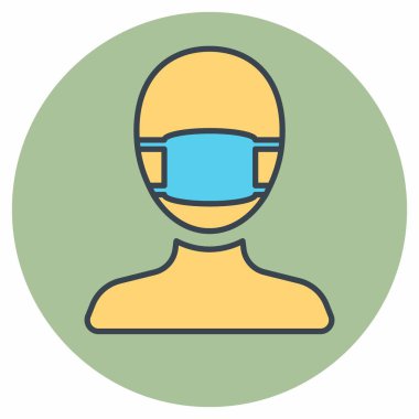 Cerrahın Simge Vektörü - Renk Eşleştirme Biçimi - Basit illüstrasyon, Düzenlenebilir vuruş, Tasarım şablonu vektörü, Yazdırma, poster, reklam, duyurular, bilgi grafikleri vs..