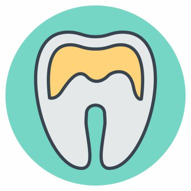 Dişlerinin Simge Vektörü - Renk Eşi Biçimi - Basit illüstrasyon, Düzenlenebilir vuruş, Tasarım şablonu vektörü, baskılar, posterler, reklamlar, duyurular, bilgi grafikleri, vs..