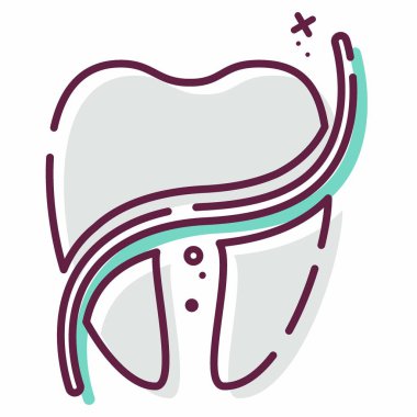 Diş ipinin simge vektörü - MBE Biçimi - Basit illüstrasyon, Düzenlenebilir vuruş, Tasarım şablonu vektörü, baskılar, posterler, reklamlar, duyurular, bilgi grafikleri vs..